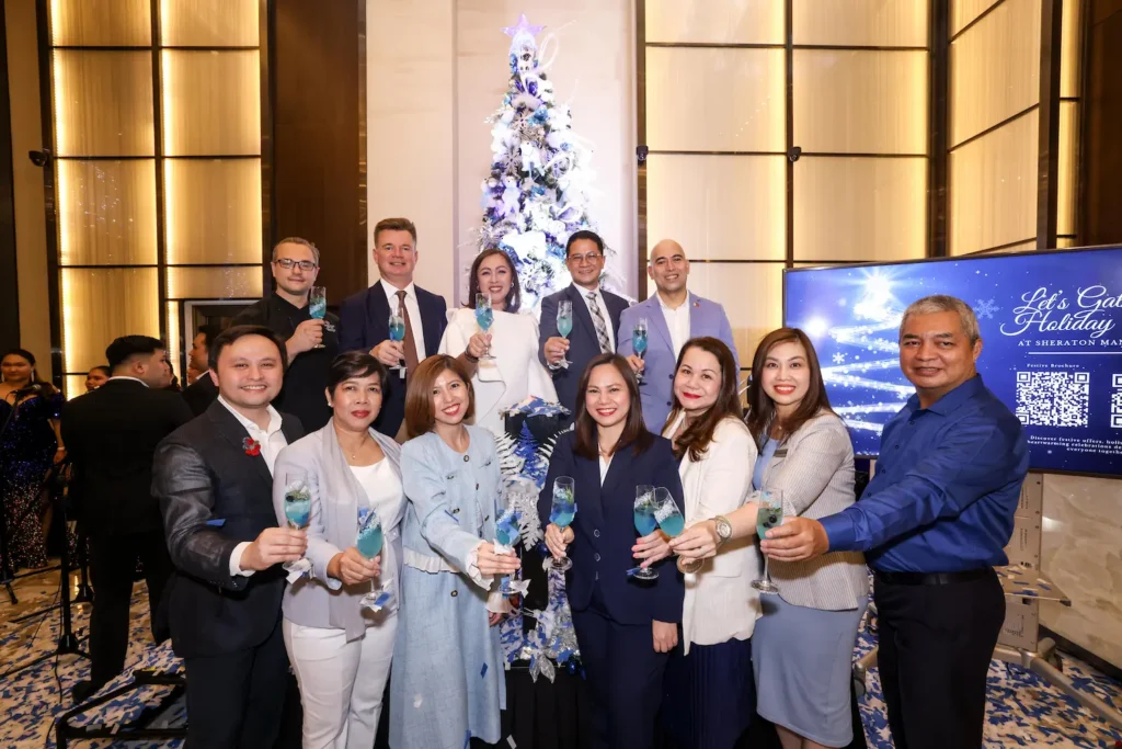 Lighting Up Together! The holiday season has officially begun at Sheraton Manila Hotel. General Manager Anna Vergara and the senior leadership team illuminate the festivities with a warm welcome